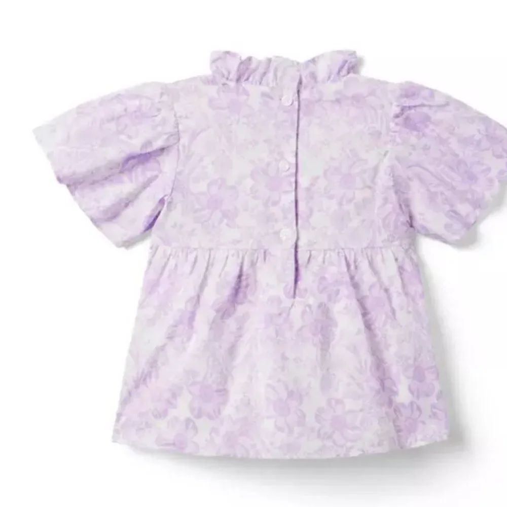 Janie and Jack 100046698 The Chelsea Smocked Top - pixie purple floral NWT